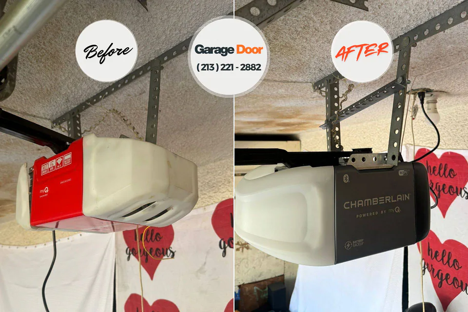 Before and after: garage door repair Lakeland, NY